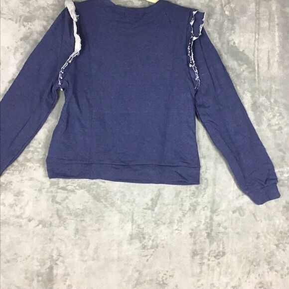 INC International Concepts Women’s Size Large Blue Ruffled Star Sweatshirt NWT - Picture 14 of 15